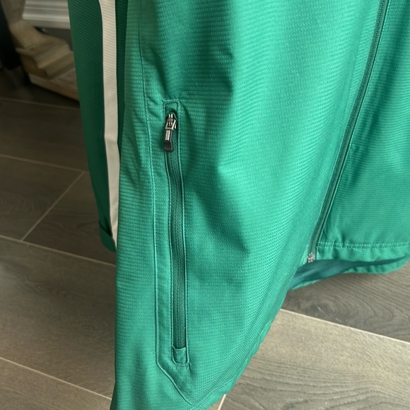 Adidas Full Zipper Green with White Stripe Windbreaker 90’S Vintage Men Size 3XL - Picture 4 of 17